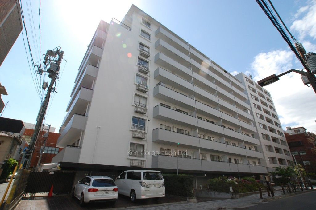 麻布東町マンションの写真 外観ひき