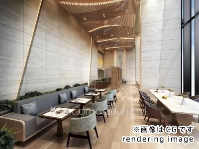 TAKANAWA GATEWAY CITY RESIDENCE（高輪ゲートウェイシティレジデンス）の写真 カフェラウンジ　外観その他　※画像はCGです