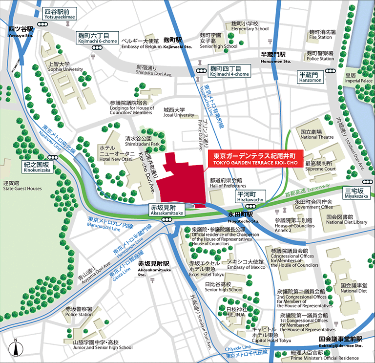 東京ガーデンテラスエリア周辺地図