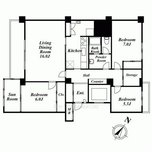 高輪パーク・マンションの写真 間取り