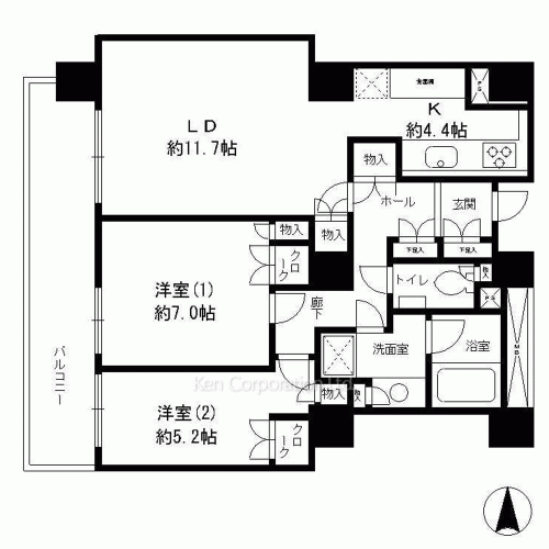 リバーポイントタワーの写真 間取り