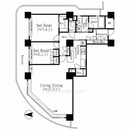 リバーポイントタワーの写真 間取り