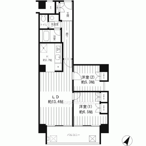 リバー&タワーの写真 間取り