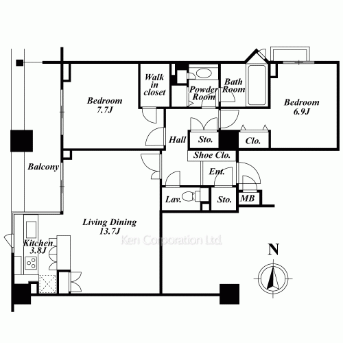 芝公園レジデンスの写真 間取り