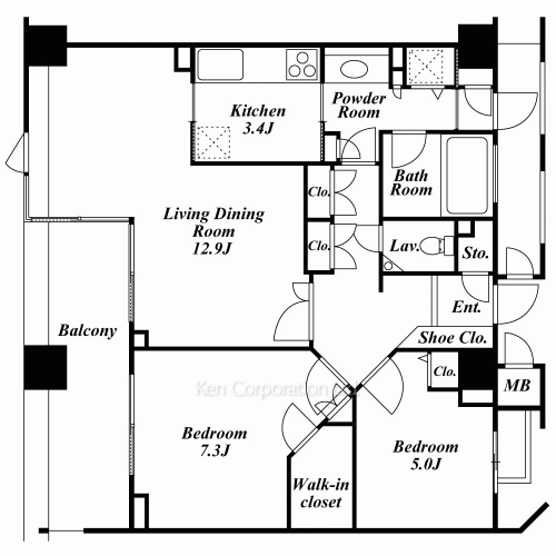 芝公園レジデンスの写真 間取り