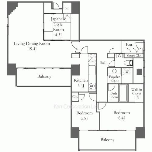 リバー&タワーの写真 間取り