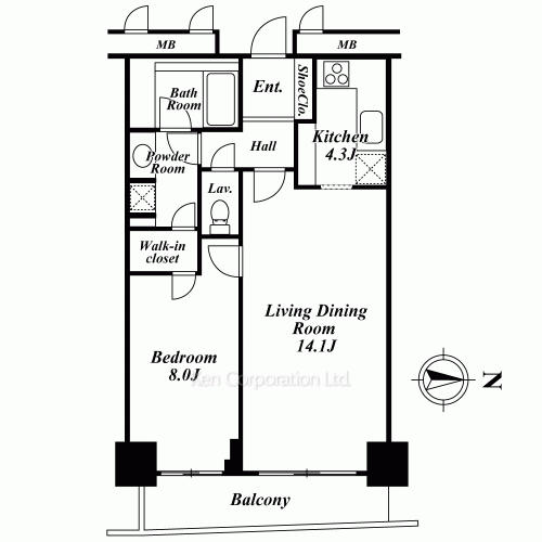 河田町ガーデン クラブフロアの写真 間取り