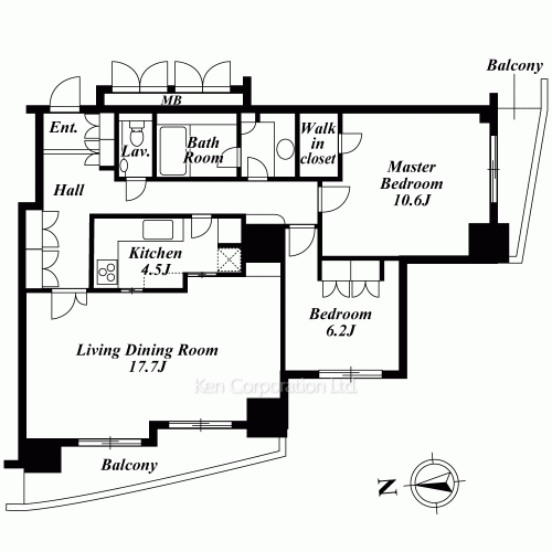 河田町ガーデン クラブフロアの写真 間取り