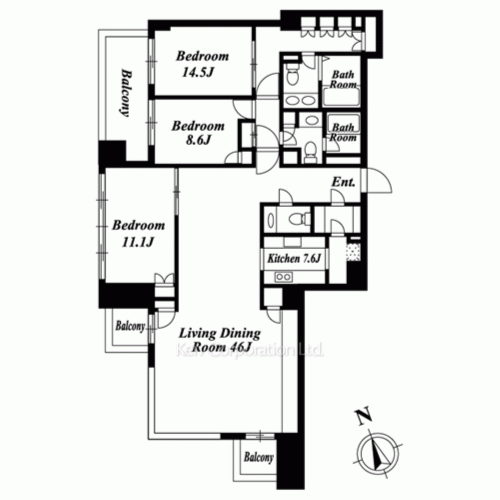 六本木ヒルズレジデンスの写真 間取り