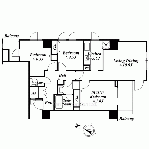 アクロス目黒タワーの写真 間取り