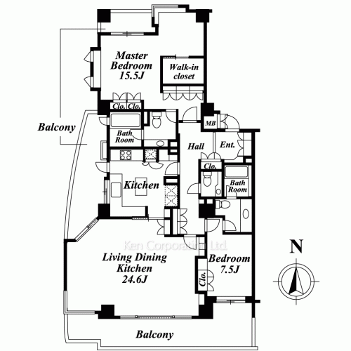 ラトリエ赤坂の写真 間取り