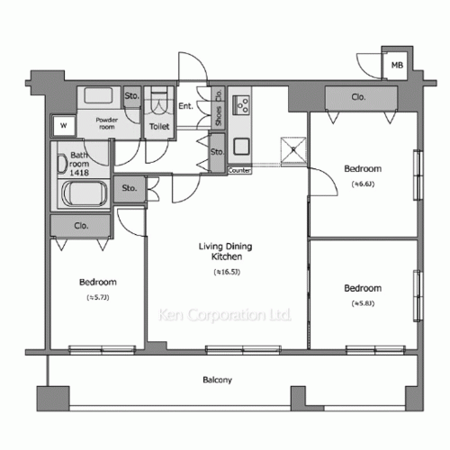 レジディア築地の写真 間取り