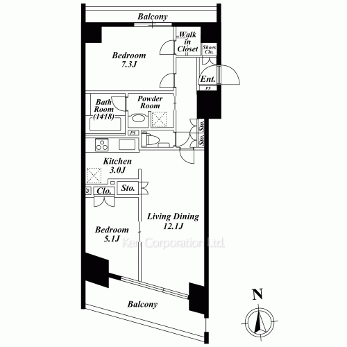 コンフォリア芝浦バウハウスの写真 間取り