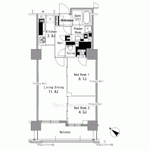 パークアクシス日本橋浜町の写真 間取り