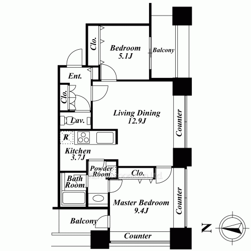 芝浦アイランド エアタワーの写真 間取り