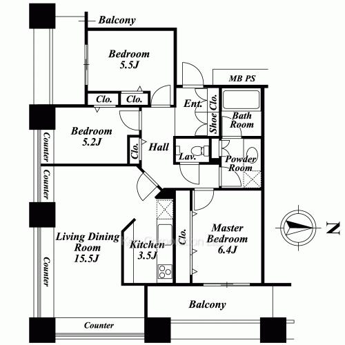 芝浦アイランド エアタワーの写真 間取り