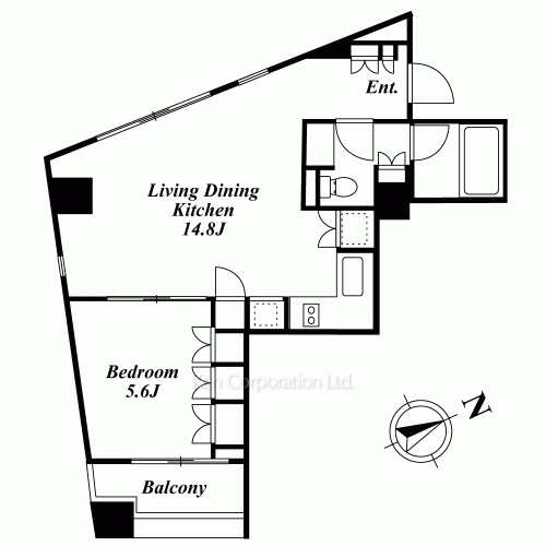 アパートメンツ元麻布内田坂の写真 間取り
