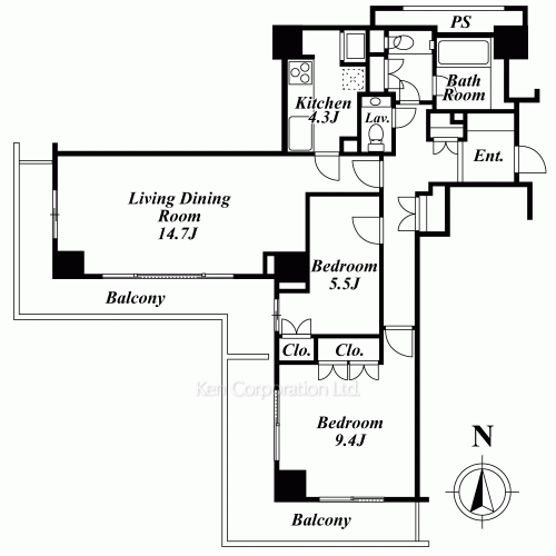 恵比寿ガーデンテラス弐番館の写真 間取り