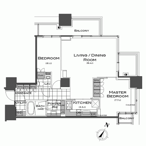 パークアクシス青山一丁目タワーの写真 間取り