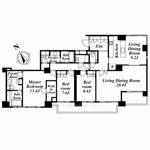 フォレセーヌ霊南坂レジデンスの写真 間取り