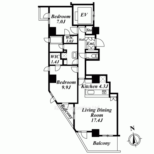 プライムアーバン新宿夏目坂タワーレジデンスの写真 間取り