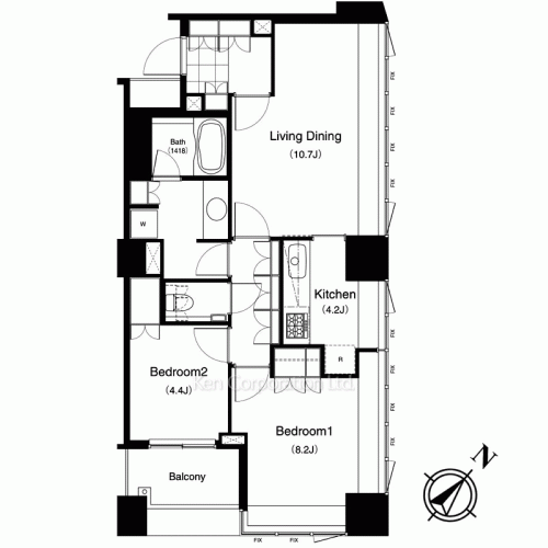 パークキューブ目黒タワーの写真 間取り