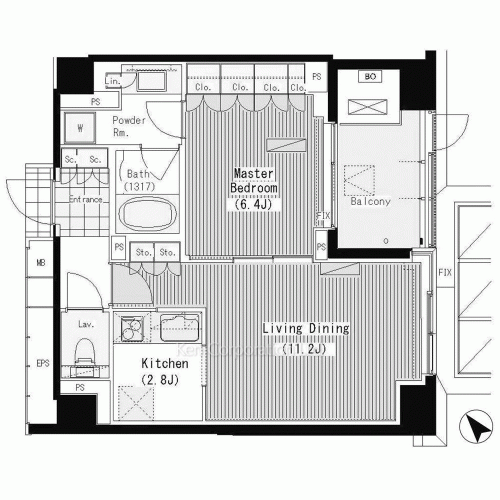 ランテンヌ四谷の写真 間取り