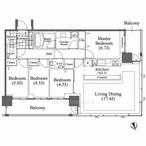 芝浦アイランド ブルームタワーの写真 間取り