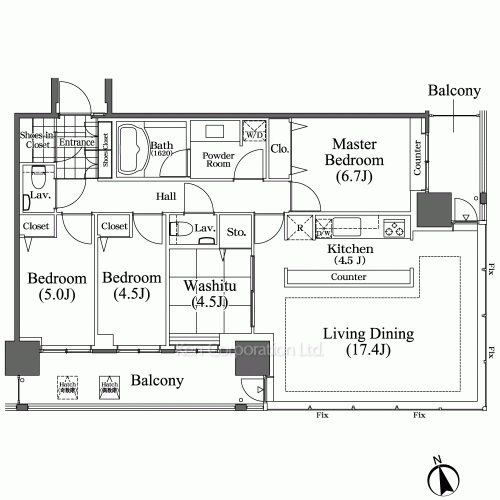 芝浦アイランド ブルームタワーの写真 間取り