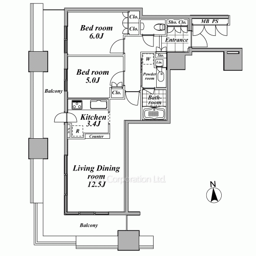 プラウドタワー東五反田の写真 間取り