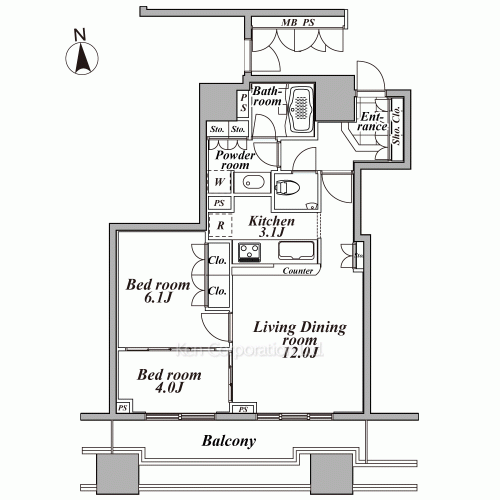 プラウドタワー東五反田の写真 間取り