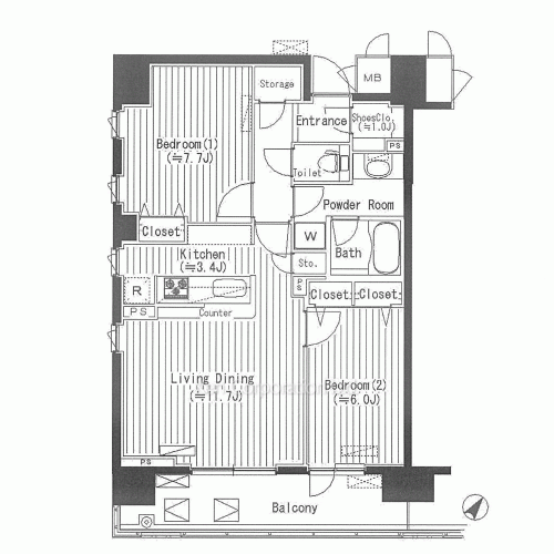 PRIME URBAN 東中野 COURTの写真 間取り