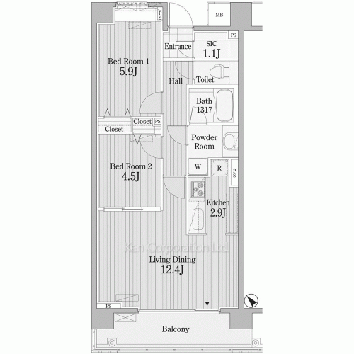 PRIME URBAN 東中野 COURTの写真 間取り