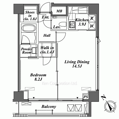 六本木エムケイアートレジデンスの写真 間取り