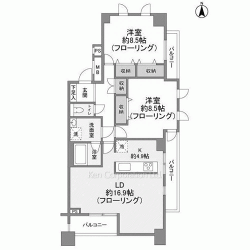 麻布市兵衛町ホームズの写真 間取り