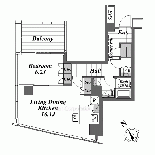 スカイハウス浜離宮の写真 間取り