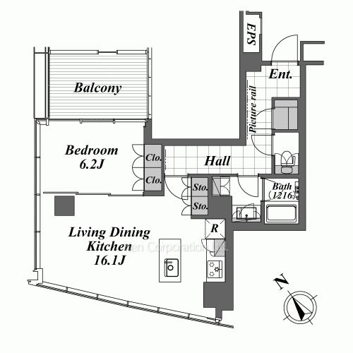 スカイハウス浜離宮の写真 間取り