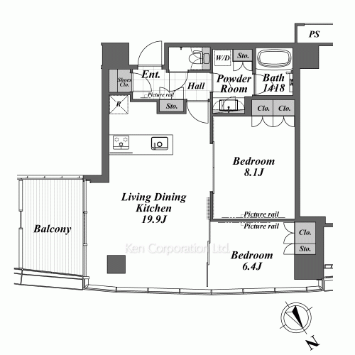 スカイハウス浜離宮の写真 間取り