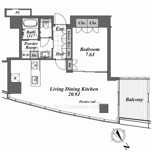 スカイハウス浜離宮の写真 間取り
