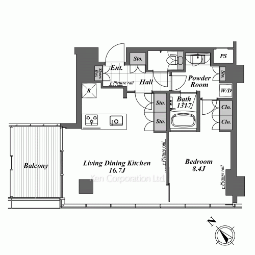 スカイハウス浜離宮の写真 間取り