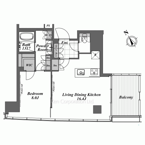 スカイハウス浜離宮の写真 間取り