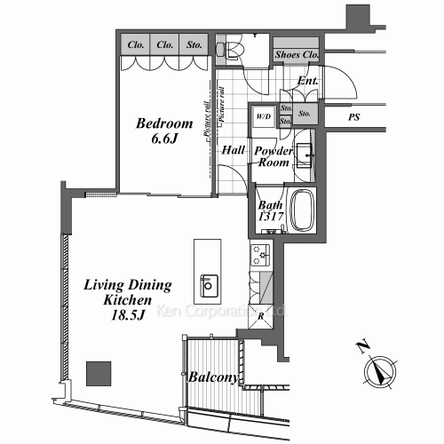 スカイハウス浜離宮の写真 間取り