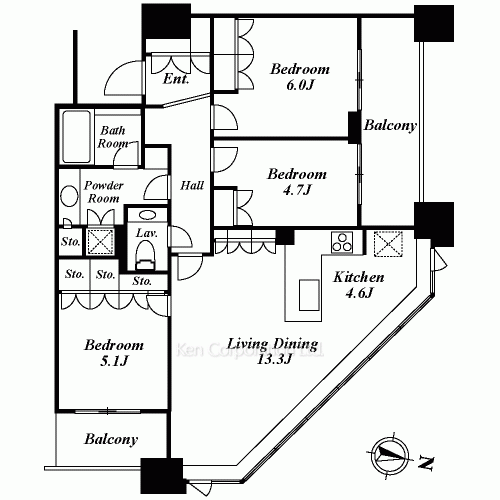 プラウドタワー千代田富士見の写真 間取り