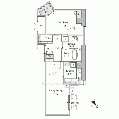 MOMENTO SHIODOMEの写真 間取り