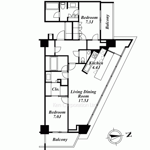 コンフォリア新宿イーストサイドタワーの写真 間取り
