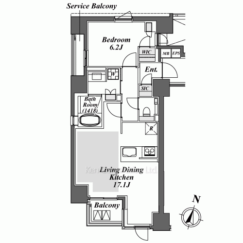 コンフォリア赤坂の写真 間取り