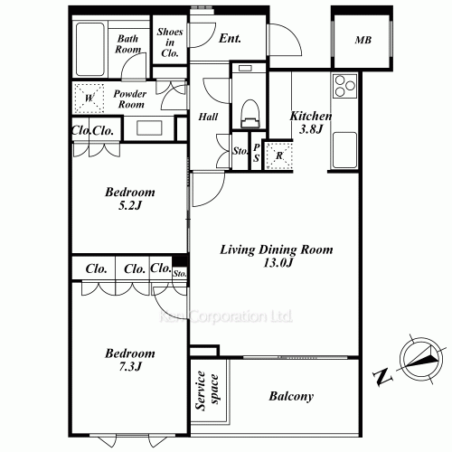 ザ・パークハウス広尾羽澤 佳苑邸の写真 間取り