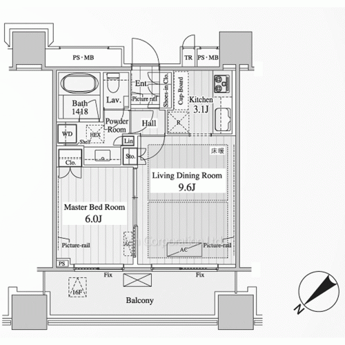 パークコート千代田富士見ザタワーの写真 間取り