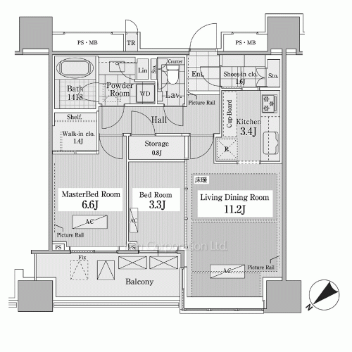 パークコート千代田富士見ザタワーの写真 間取り