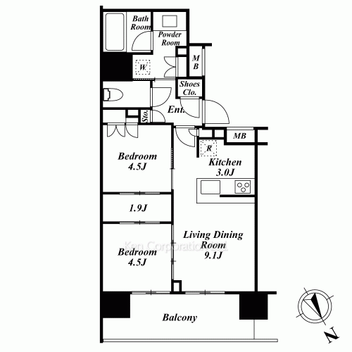 ザ・パークハウス渋谷美竹の写真 間取り